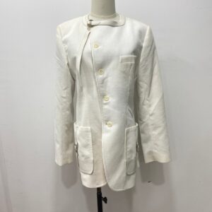 LOUIS VUITTON  WHITE CLOTHES JACKET CORRUGATED LEATHER STRAPS SAMPLE PIECE NOT FOR SALE NO WASH TAGS