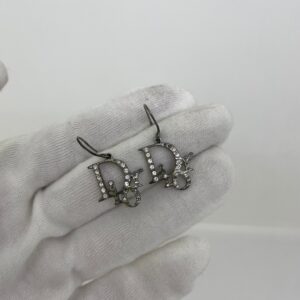 DIOR  FASHION JEWELRY EARRINGS LOGO DANGLING (MISSING CRYSTALS)